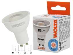 Лампа светодиодная 220V 10W MR16 GU10 6500K белый холодный Wolta