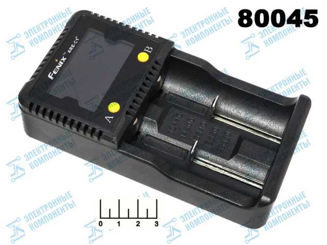 Зарядное устройство для литиевых элементов 4.2V 1A 2*18650 Fenix ARE-C1+ (18650/16340/14500/26650)