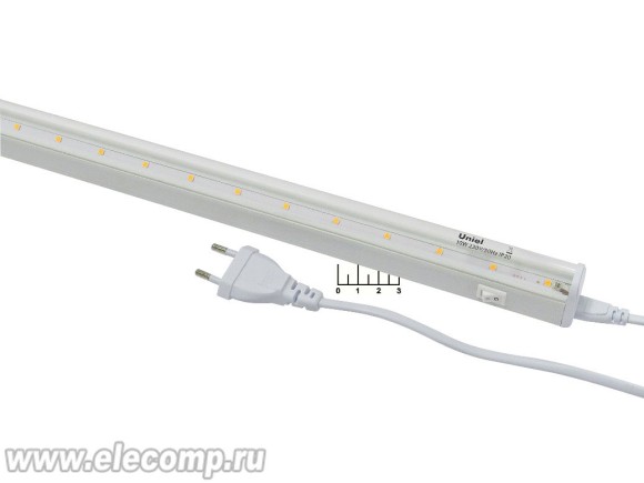 Светильник светодиодный для растений T5 10W с выключателем Uniel ULI-P16-10W (572мм) (белый)