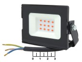 Прожектор светодиодный 220V 10W 12LED красный Volpe IP65 ULF-Q513