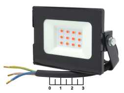 Прожектор светодиодный 220V 10W 12LED красный Volpe IP65 ULF-Q513