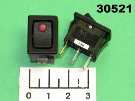 Выключатель 12/16 R13-66B2 LED красный 3 контакта (2107)