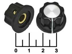 Ручка на вал 6.4мм черная MF-A02 (винтовой зажим)