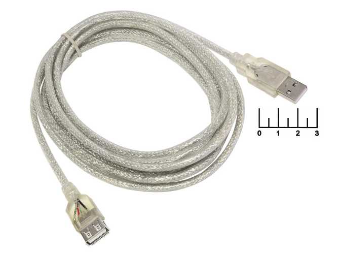 Шнур USB-USB A гнездо 3м silicon Dayton (16-0018B)