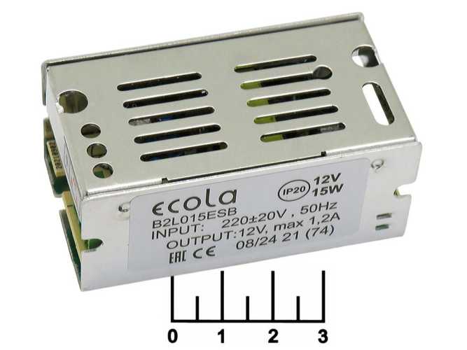 Блок питания 12V 1.2A 15W B2L015ESB Ecola IP20
