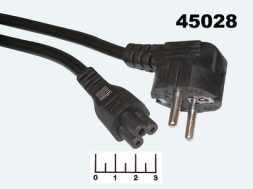 Шнур сетевой для ноутбука 1м (3*0.75) (вилка угловая)