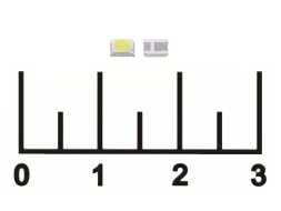 Светодиод LED 1W 3V 2835 6500K SMD (мал.конт +) (1594к)