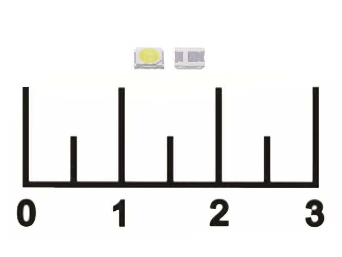 Светодиод LED 1W 3V 2835 6500K SMD (мал.конт +) (1594к)