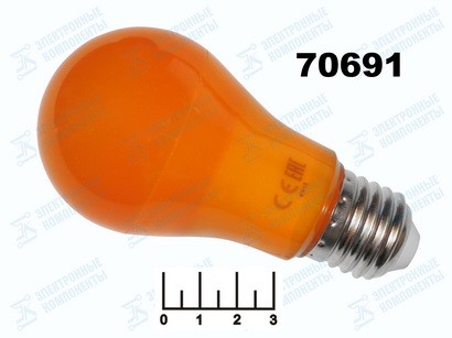 Лампа светодиодная 220V 8W E27 оранжевая A55 матовая Ecola (55*108) K7CY80ELY