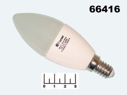 Лампа светодиодная 220V 7W E14 6400K белый холодный свеча матовая Feron LB-97 (25477)