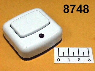 Кнопка для электрозвонка белая квадратная (клавиша белая квадратная) со светодиодом