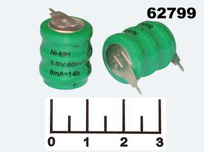 Аккумулятор 3.6V 0.08A 3H-80HT2 Ni-MH (2 вывода)