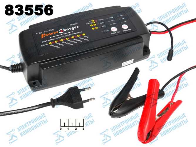 Зарядное устройство 12V 2/4/8A Орбита EP12M248 (зажим крокодил L-85)