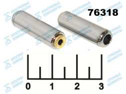 Разъем AUD 2.5 4 контакта гнездо металл gold хром