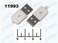 Разъем USB A штекер на кабель в корпусе (№20) (белый/черный) (S1715)