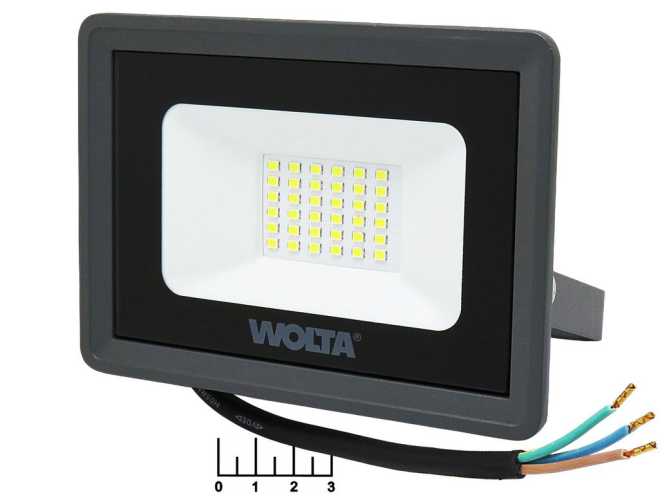 Прожектор светодиодный 220V 30W 36LED 5700K белый холодный Wolta WFL-30W/06 IP65