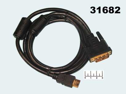 Шнур DVI-HDMI 2м gold (фильтр) Rexant 1.4A