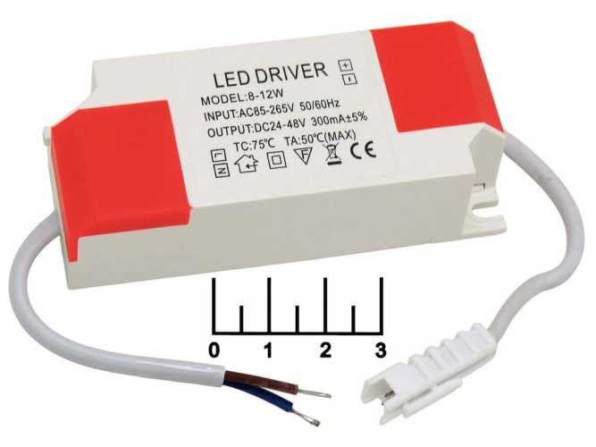 Драйвер светодиода 300mA/24-48VDC 85-265VAC (8-12)*1W