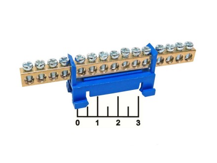 Эл шина "0" 15 контактов 6*9мм с изолятором на DIN-рейку TDM (SQ0801-0015/SQ0801-0115)