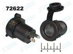 Разъем питания автомобильный гнездо прикуривателя с крышкой