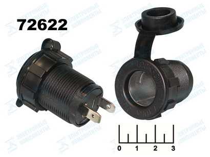 Разъем питания автомобильный гнездо прикуривателя с крышкой