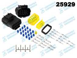 Разъем 10pin в комплекте 2мм влагозащищенный DJ7106-2-21/11