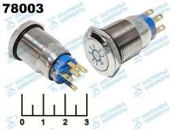 Кнопка IPBS-R/R без фиксации антивандальная красная металл 12V (19мм) (свет) 5 контактов
