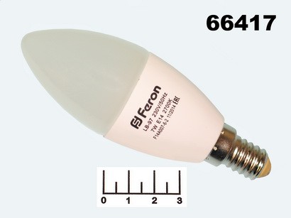 Лампа светодиодная 220V 7W E14 2700K белый теплый свеча матовая Feron LB-97 (25475) (560lm)