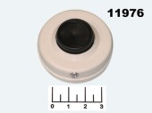 Кнопка для электрозвонка белая круглая (клавиша черная круглая) СТ-0673