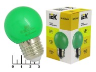 Лампа светодиодная 220V 1W E27 зеленая шар G45 ИЭК