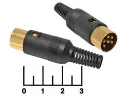 Разъем DIN 6pin штекер gold