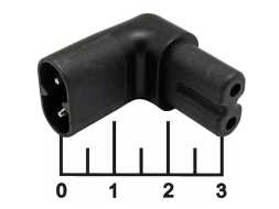 Переходник 2pin C7 гнездо восьмерка/2pin C8 штекер восьмерка угловой (AC-043)