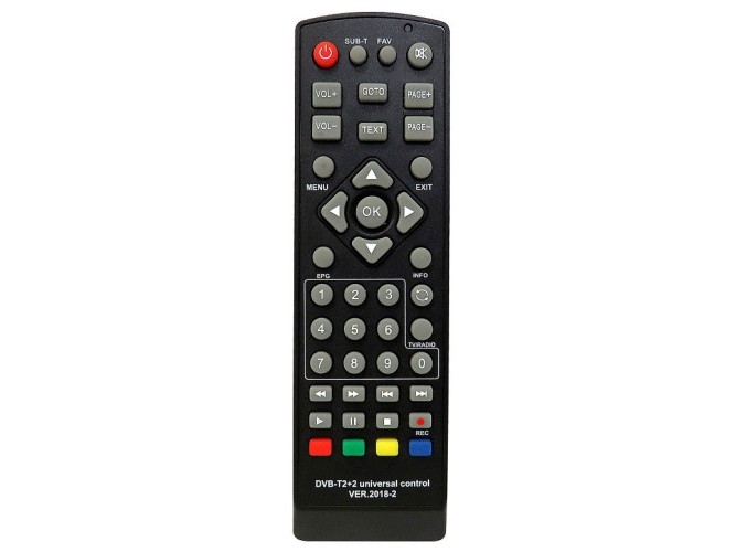 Пульт универсальный для ресивера DVB-T2+2 VER.2018-2