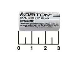 Аккумулятор 3.2V 0.45A 16340 Robiton плоскйи плюс (LiFePO4)
