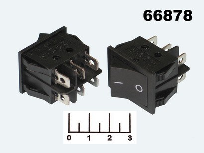 Выключатель 250/16 RS-2C черный 6 контактов (RS-202-3C) KCD4-202-C3-B