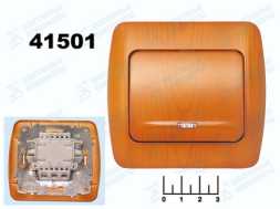 Выключатель 1-клавишный EL-BI Zirve дуб с индикацией