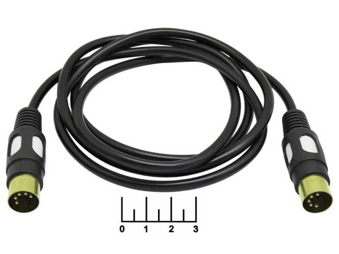 Шнур DIN 5pin-DIN 5pin gold пластик 1.5м (5-151)