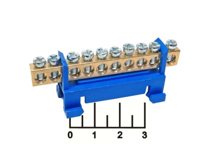 Эл шина "0" 10 контактов 6*9мм с изолятором на DIN-рейку TDM (SQ0801-0013/SQ0801-0113)