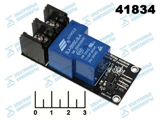 Радиоконструктор Arduino релейный модуль 1 канальный 5V 30A