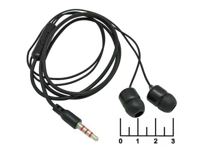 Наушники (гарнитура) D-66M (Hands Free) (черные)