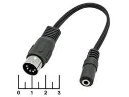 Переходник DIN 5pin штекер/AUD 3.5 гнездо стерео 20см (3-0098)