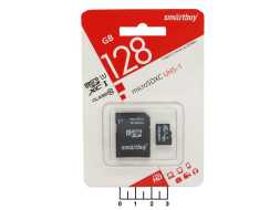 Карта памяти micro SD 128Gb Smartbuy class10 UHS-1 + адаптер SD (SDXC)