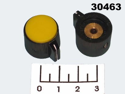 Ручка на вал 3.2мм черно-желтая KN-113B (винтовой зажим)