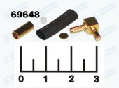 Разъем SSMB штекер обжимной gold на кабель угол (SSMB-C-JW1.5-1)