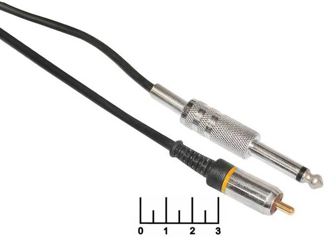 Шнур 1RCA-AUD 6.3 моно 3м металл Dayton (3-0300A)