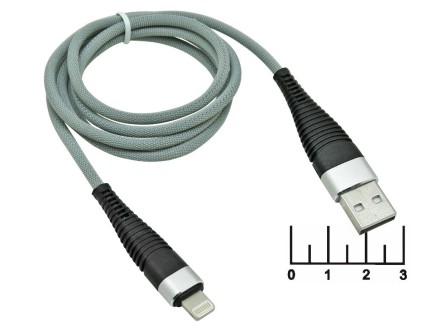 Шнур USB-iPhone Lightning 1м шелк CB 501 (серый)