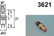 Кнопка SMPBS-R/R красная без фиксации на размыкание металл 10C (PBS-10C-2)