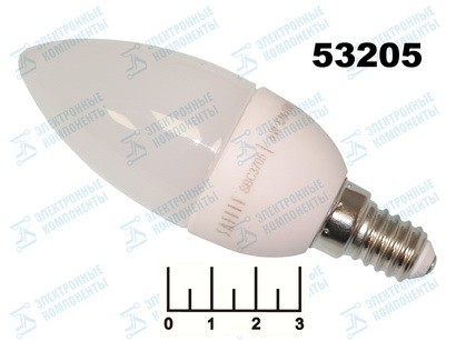 Лампа светодиодная 220V 5W E14 2700K белый теплый свеча матовая Saffit (37*100) (400lm) (55019)