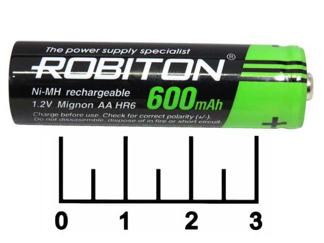 Аккумулятор AA 1.2V 0.6A Robiton NI-MH (АА)