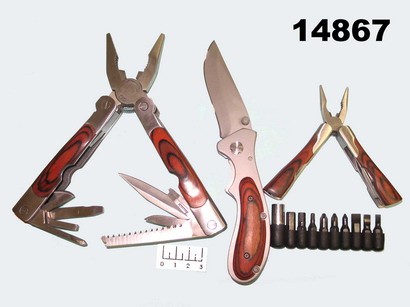 Набор инструмента складного 8733AW с насадками (нож+плоскогубцы) (Multi Tools)